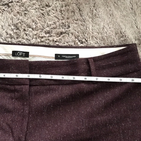 LOFT Lined Twill Plum MARISA Trouser Pant - Picture 4 of 5